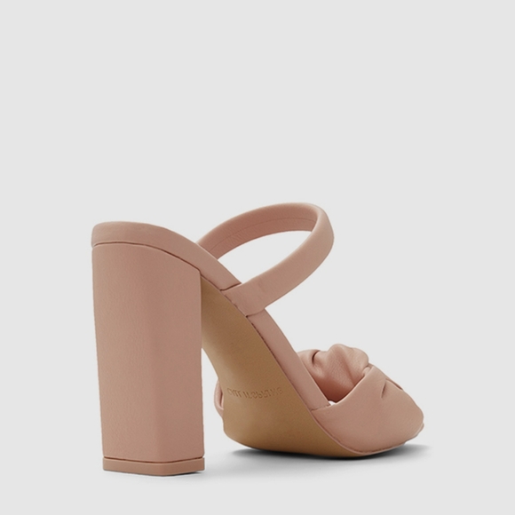 CALL IT SPRING - twisted knot square toe, block heel - RHIA sandals in pink - Picture 9 of 10